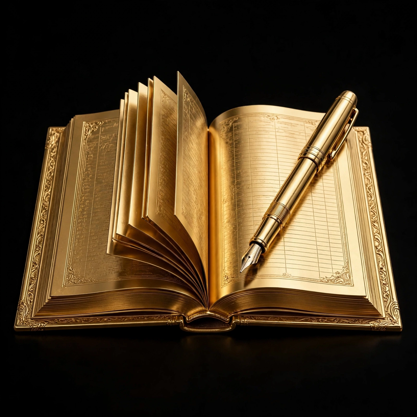 Gold ledger book icon