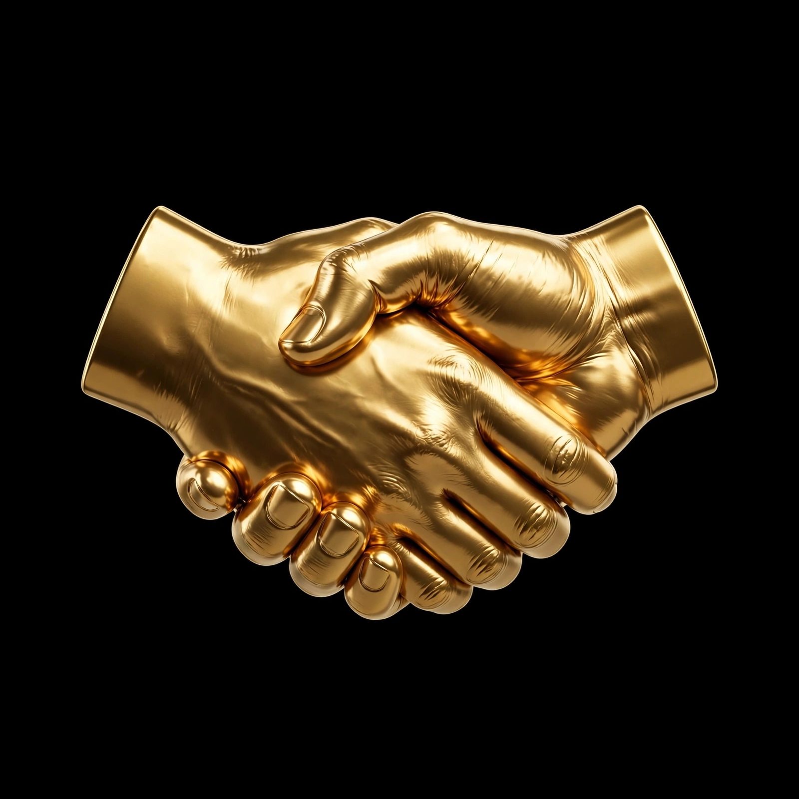 Gold handshake icon